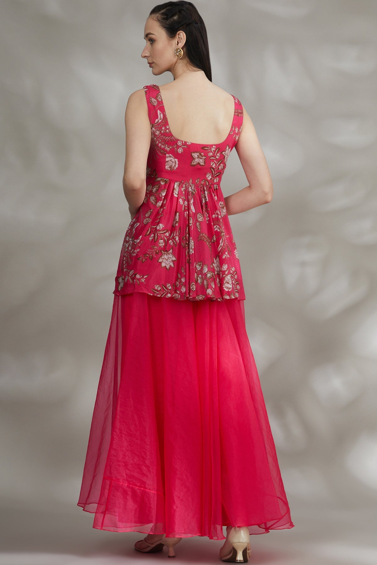 Kurta and Palazzo Set With Frill Dupatta - RTS