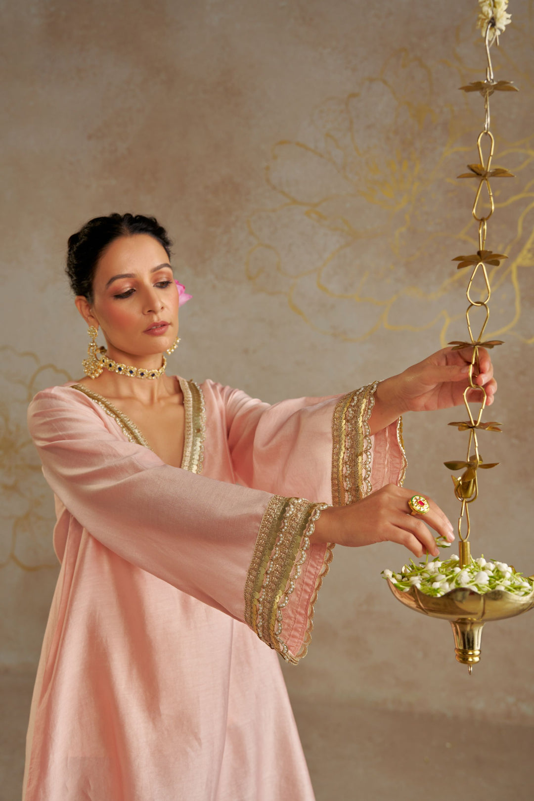 Blush Chanderi Kurta Set