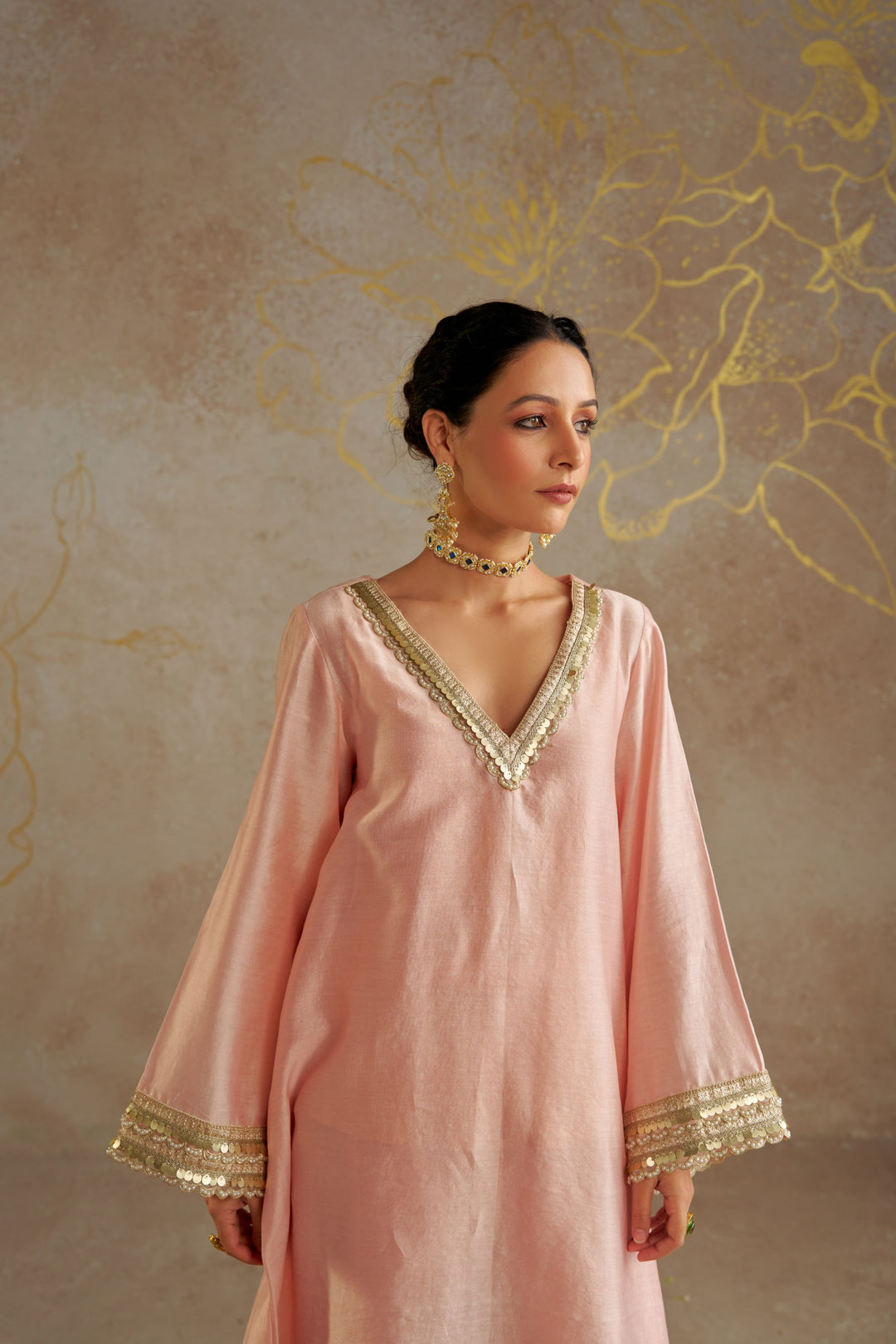 Blush Chanderi Kurta Set