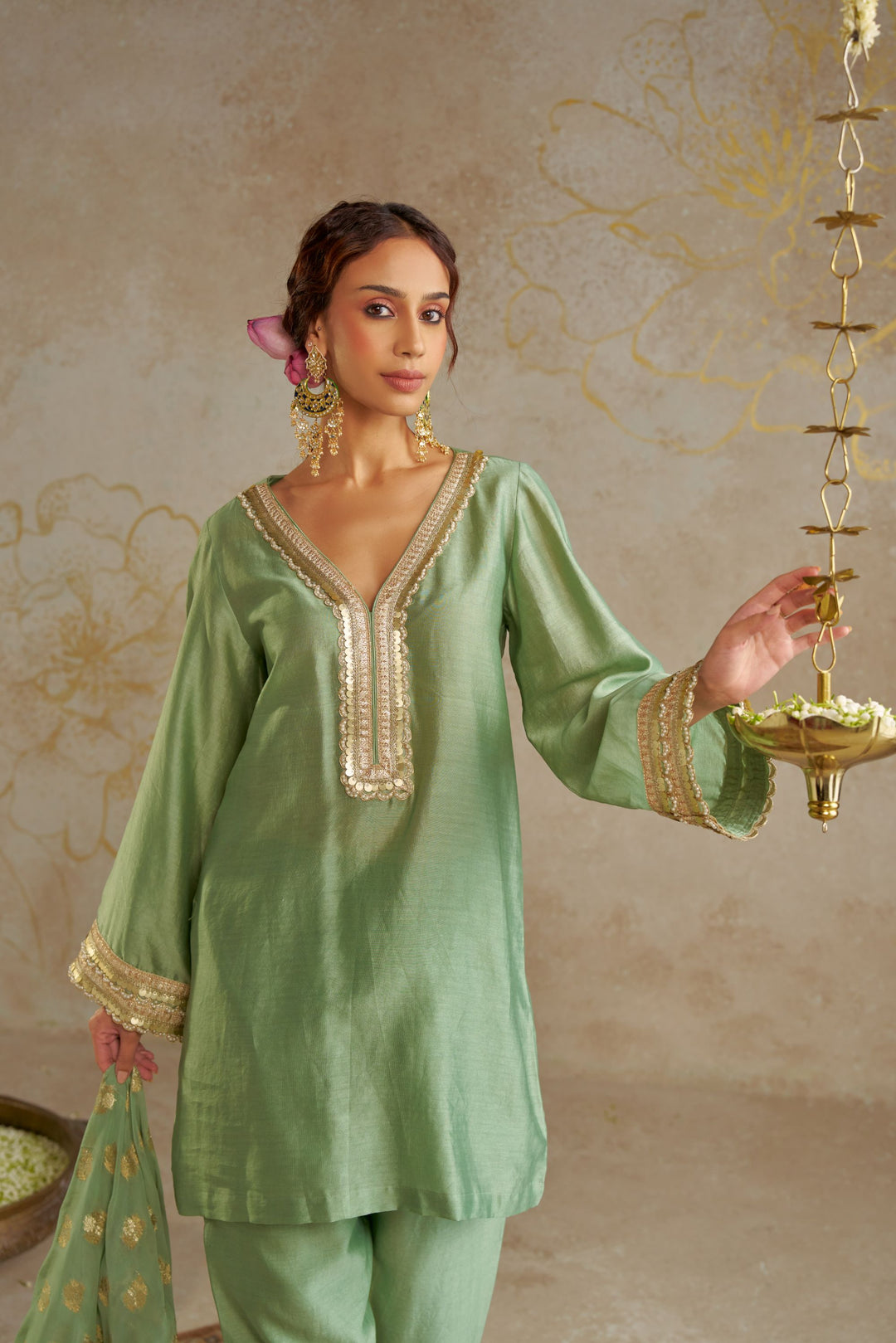 Jade Chanderi Kurta Set