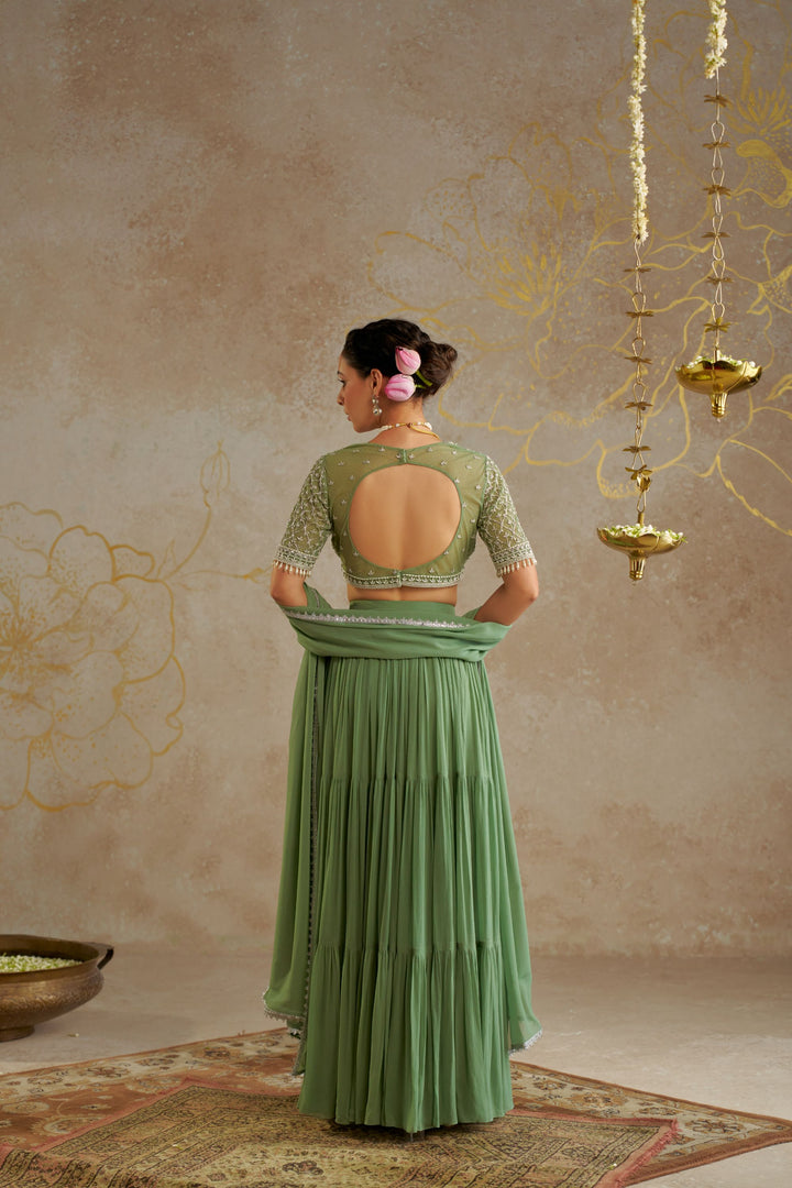 Jade Tiered Lehenga Set