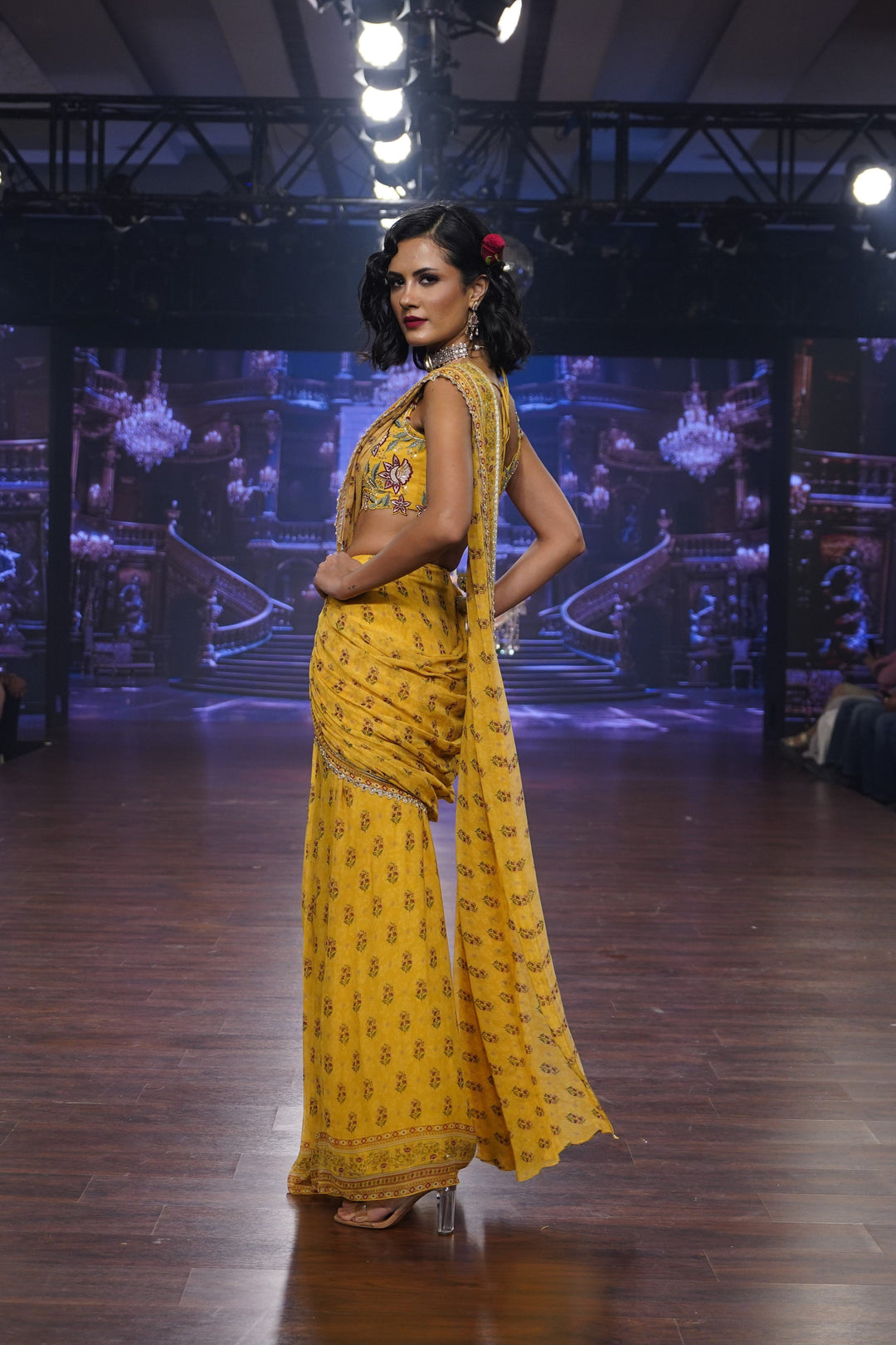 Yellow Booti Saree