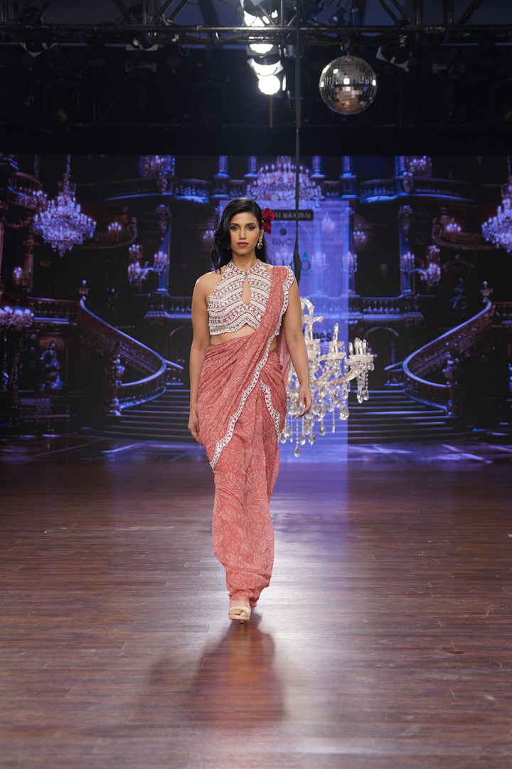 Coral Meadow Saree
