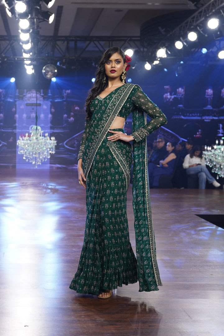 Green Booti Saree