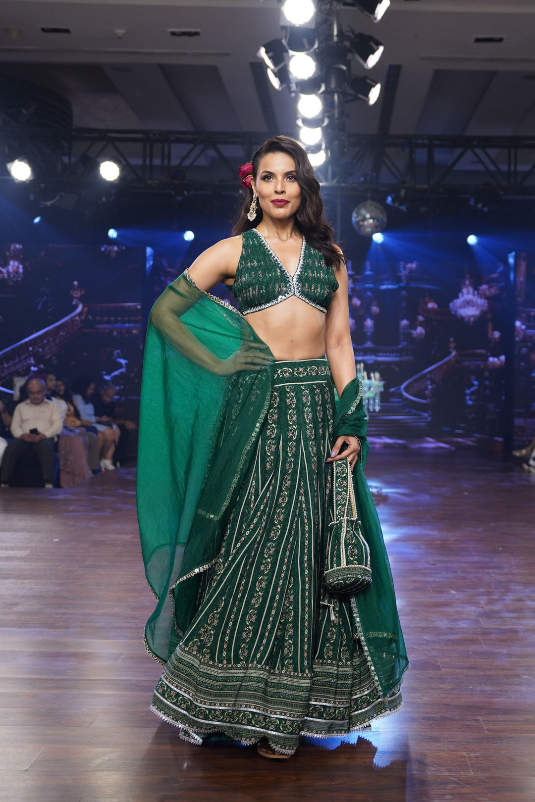 Green Vine Lehenga Set