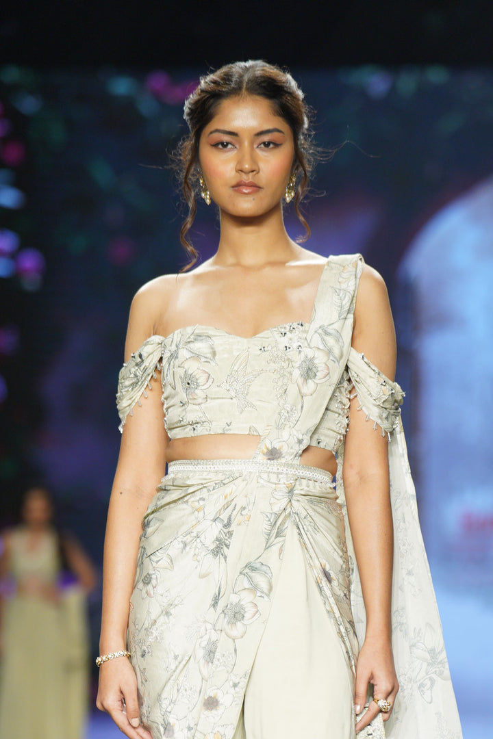 Ivory Eden Sharara Saree Set