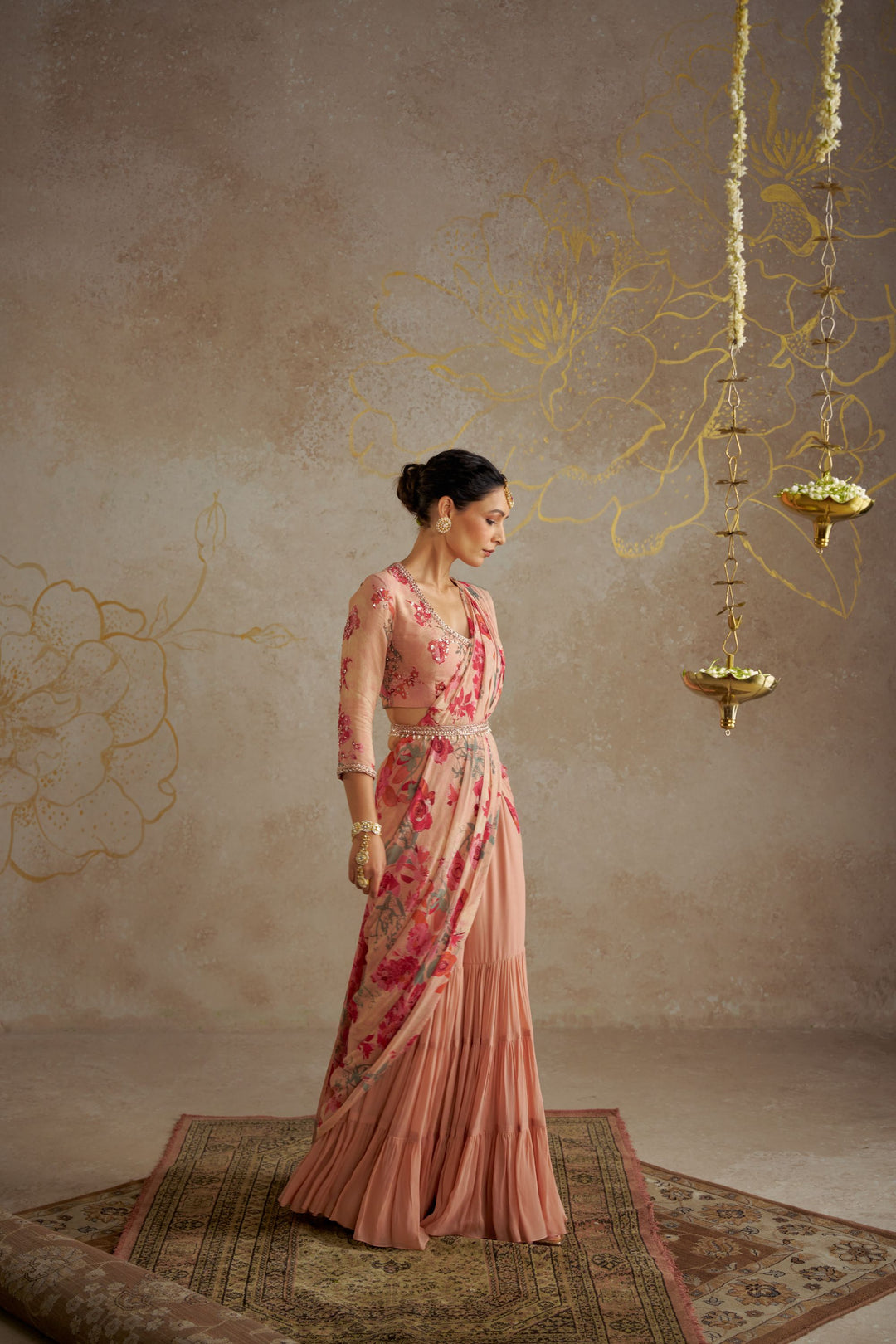 Blush Rose Sharara Saree Set