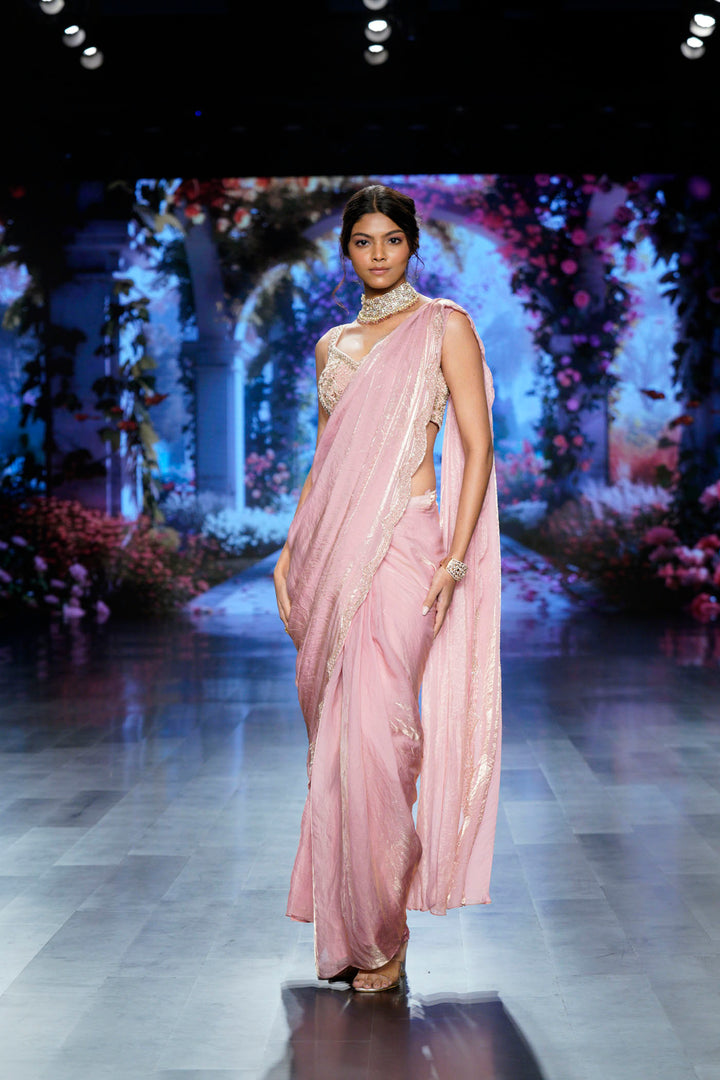 Pink Tissue Saree