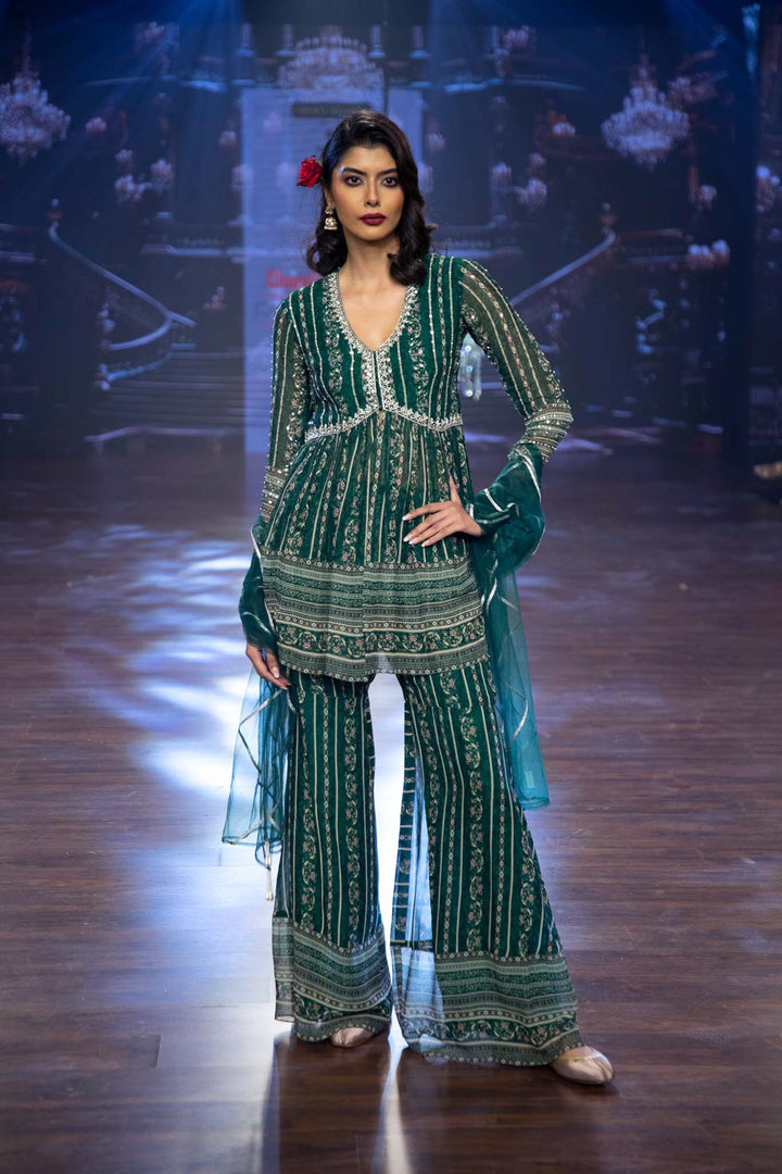 Green Vine Sharara Set