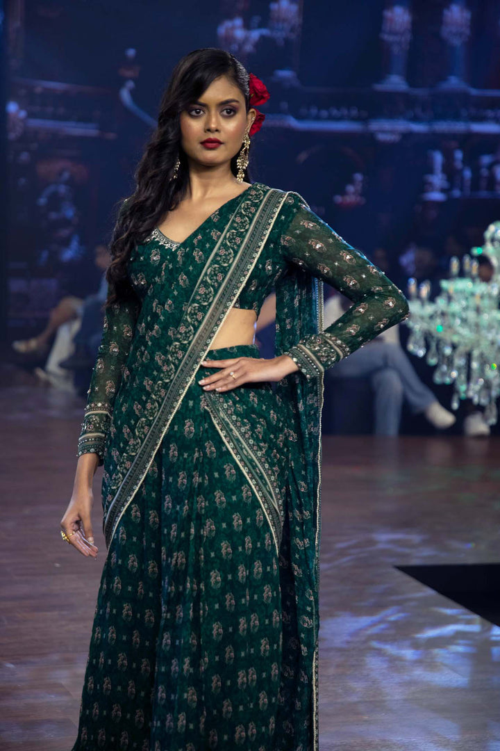 Green Booti Saree