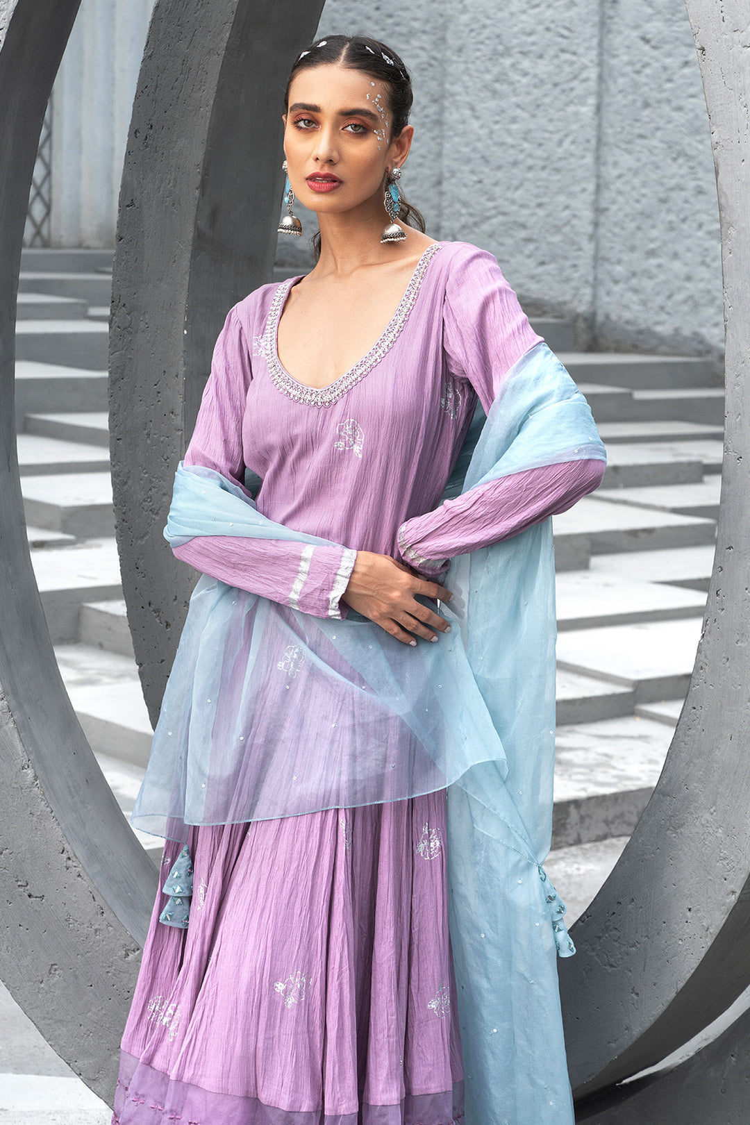 Lavender Anarkali