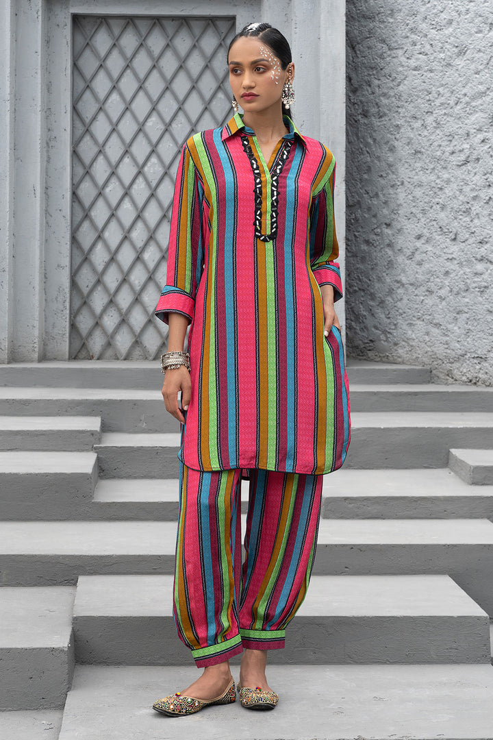 Raspberry Printed Kurta Set