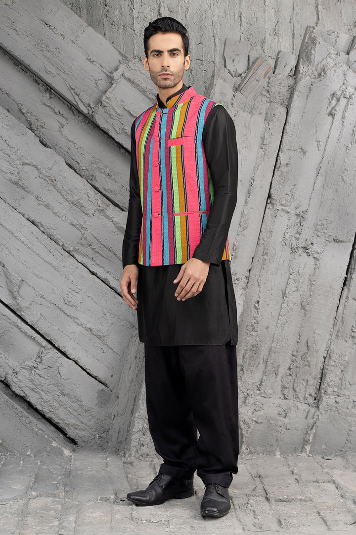 Black Kurta With Bundi