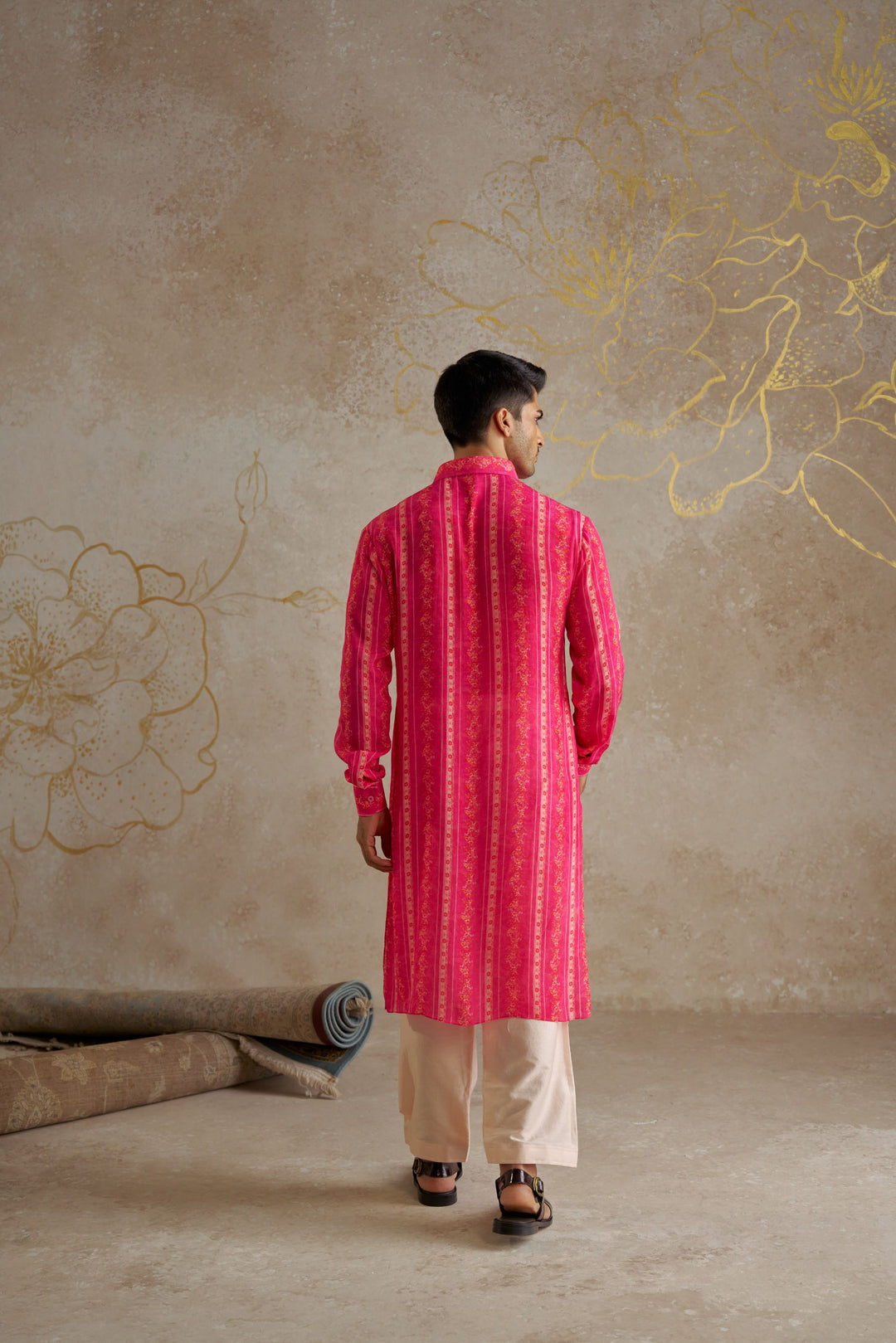 Pink Vine Kurta Set