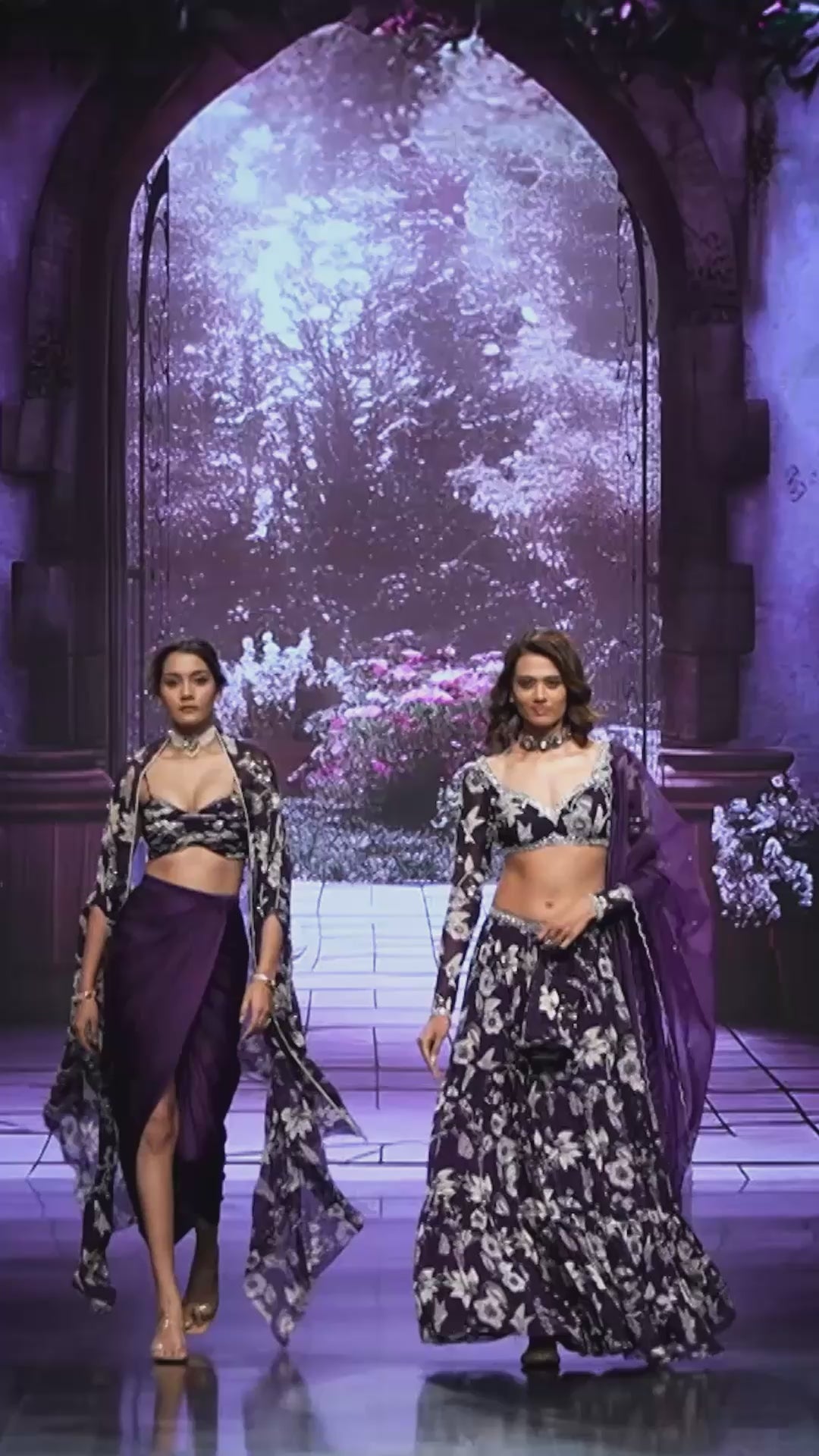 Purple Eden Cape with Draped Skirt and Bustier