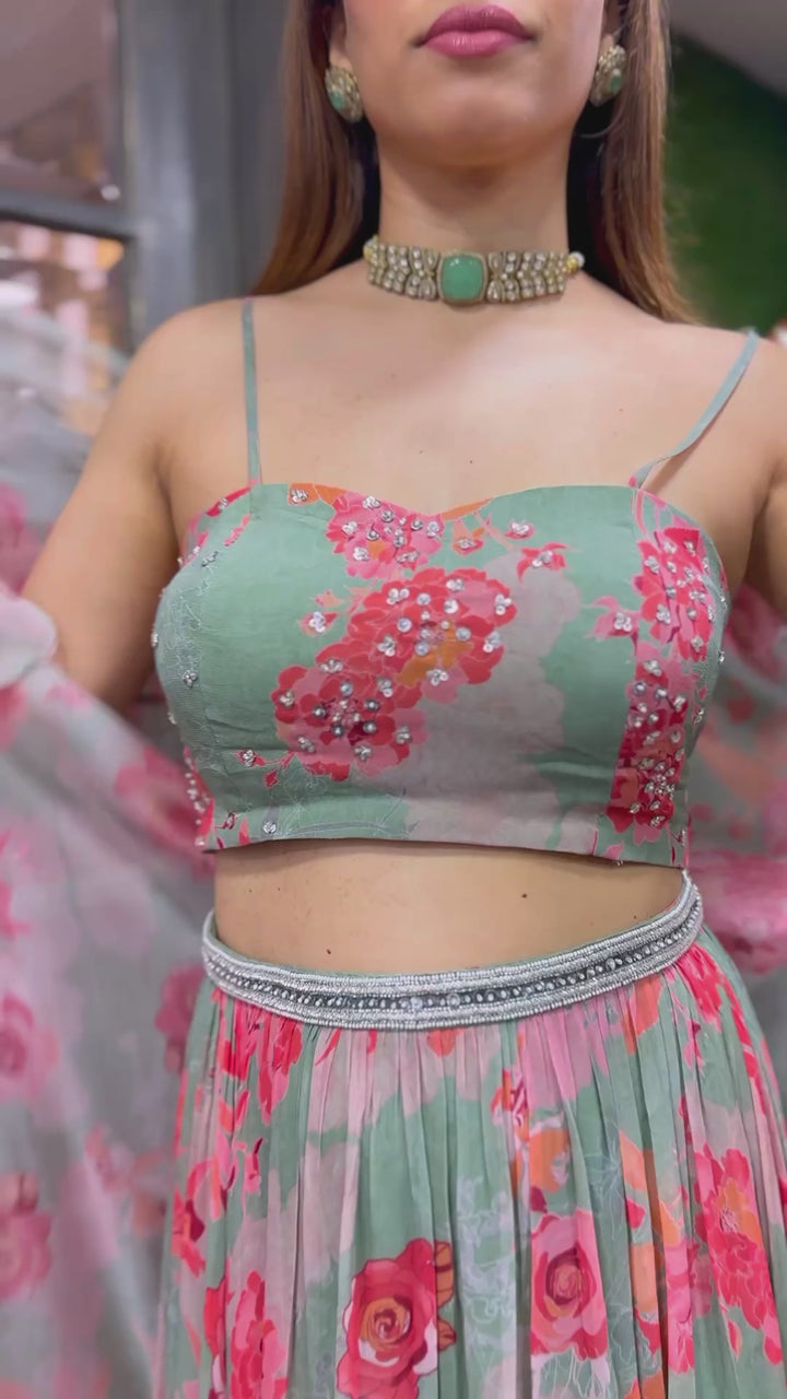 Jade Rose Lehenga with Cape Set