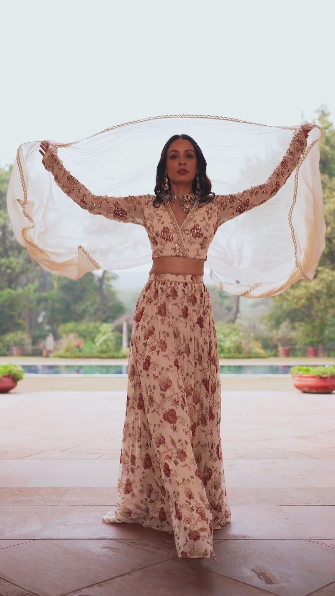 Ivory Printed Lehenga Set