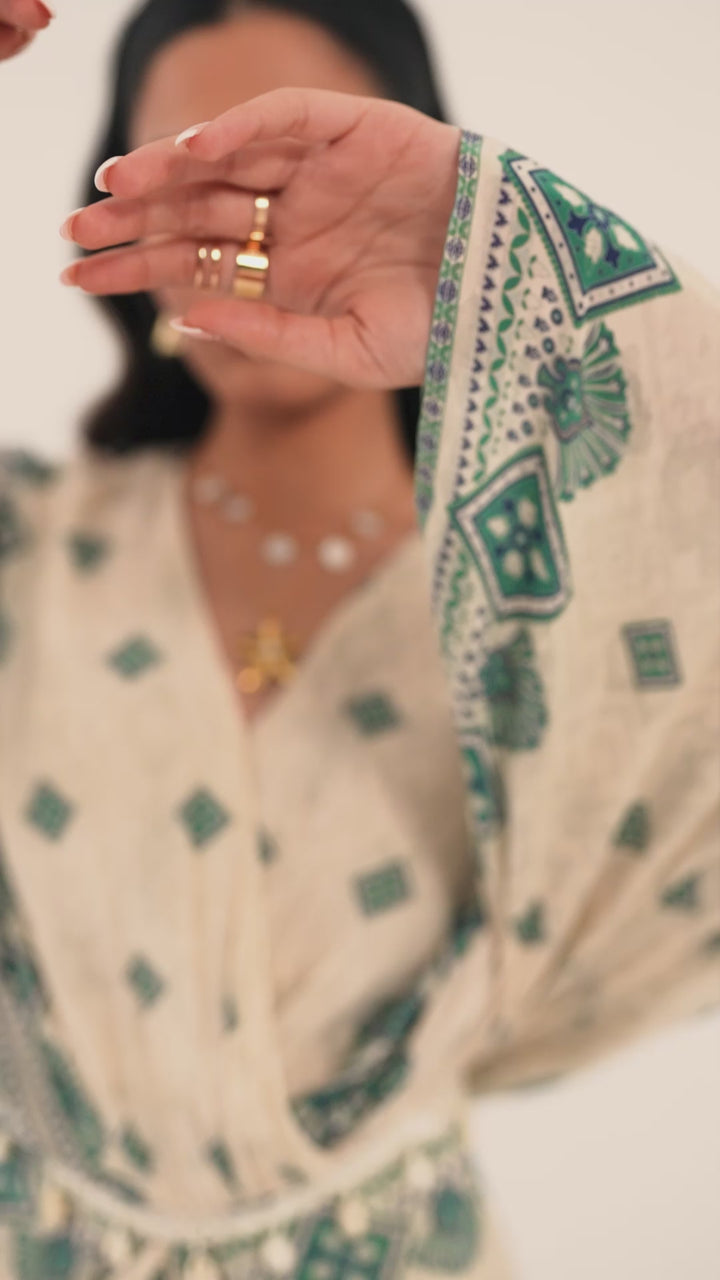 Ivory Kaleido Kaftan Dress