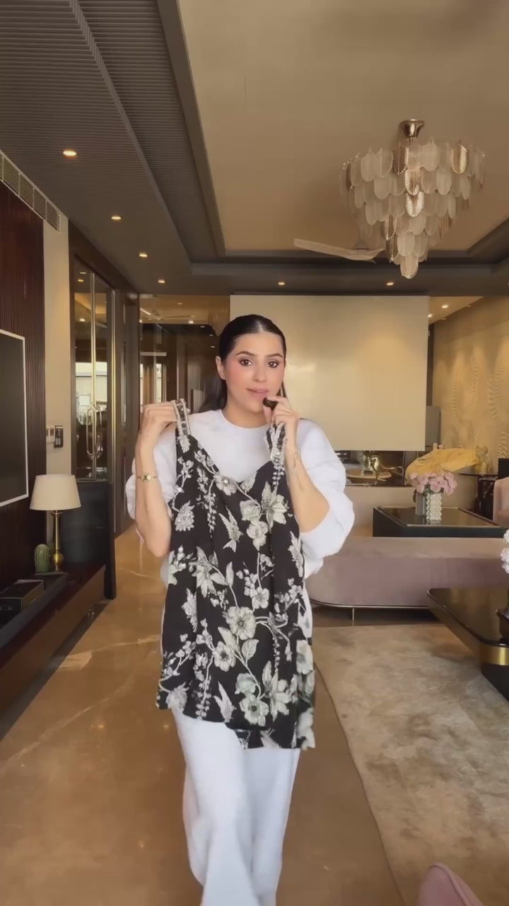 Pria Beniwal in Black Eden Kurta Sharara Set