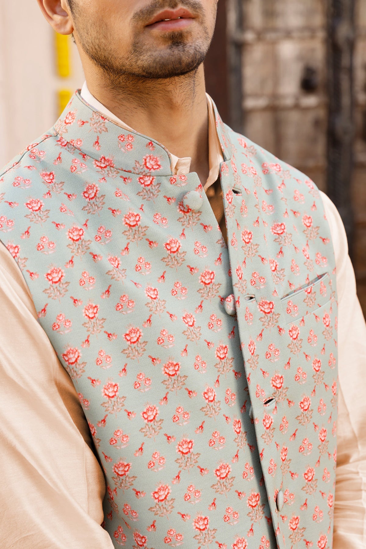 Trendy Linen Pathani Kurta Set with Stylish Jacket