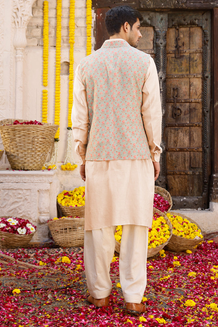 Beige Pathani kurta Set