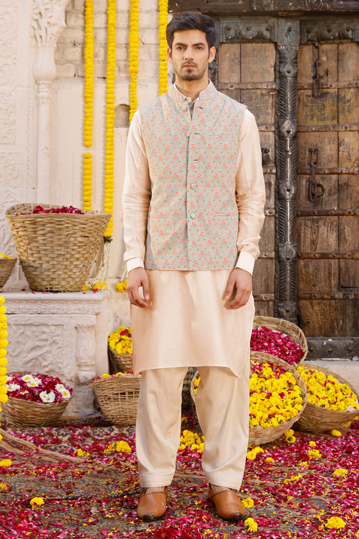 Beige Pathani kurta Set