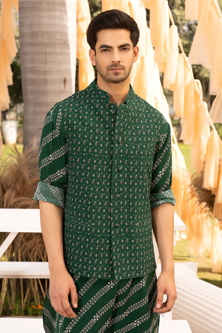 Green Printed Bundi