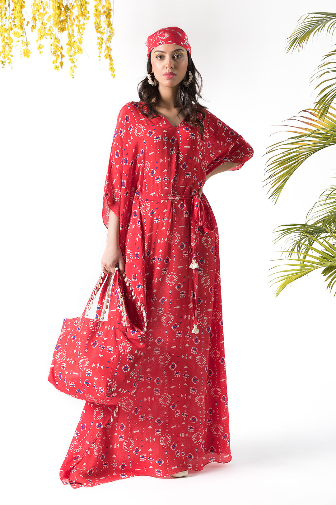 Red Printed Kaftan