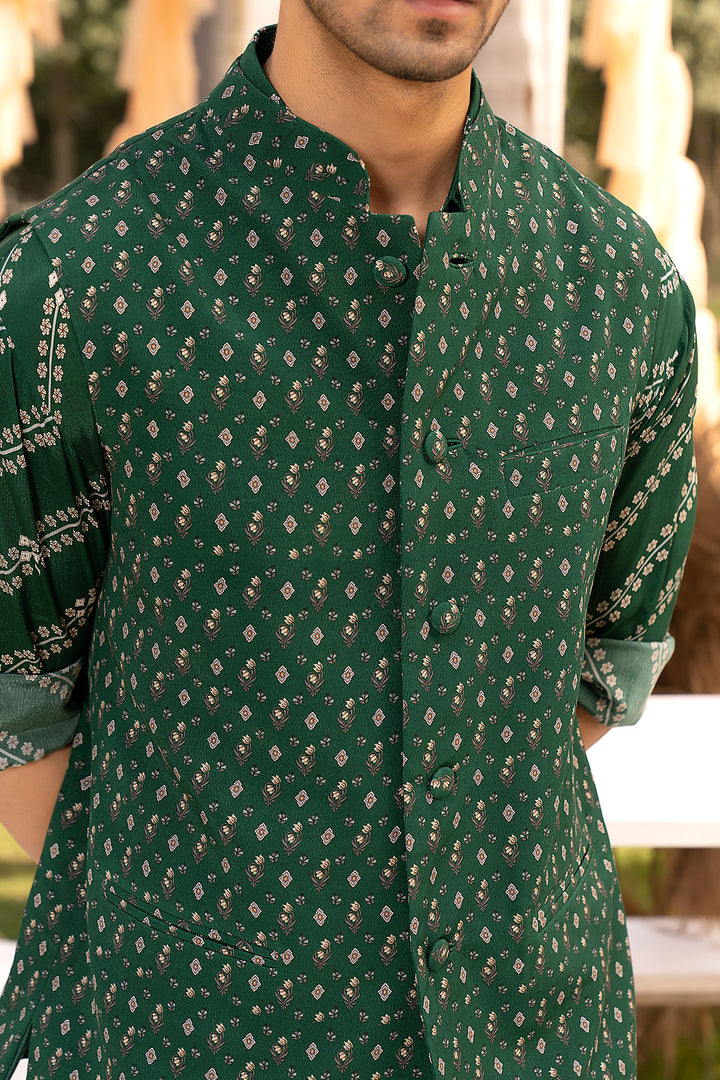 Green Printed Bundi