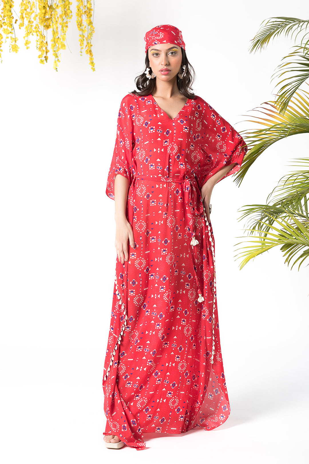 Red Printed Kaftan