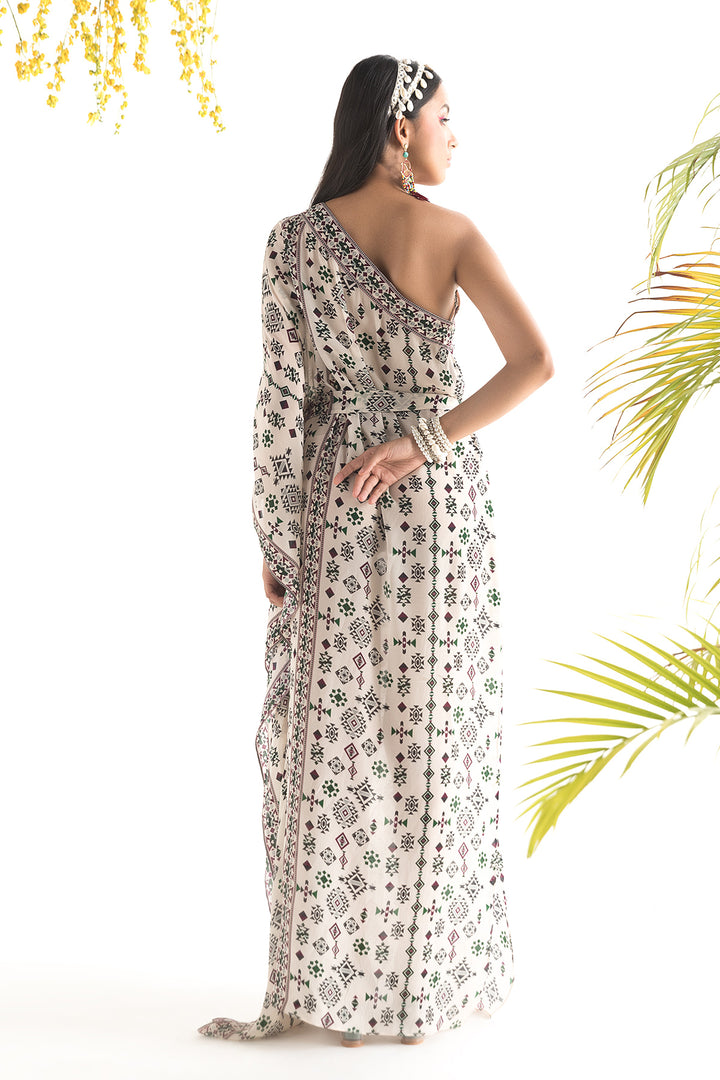 Ivory Printed Kaftan