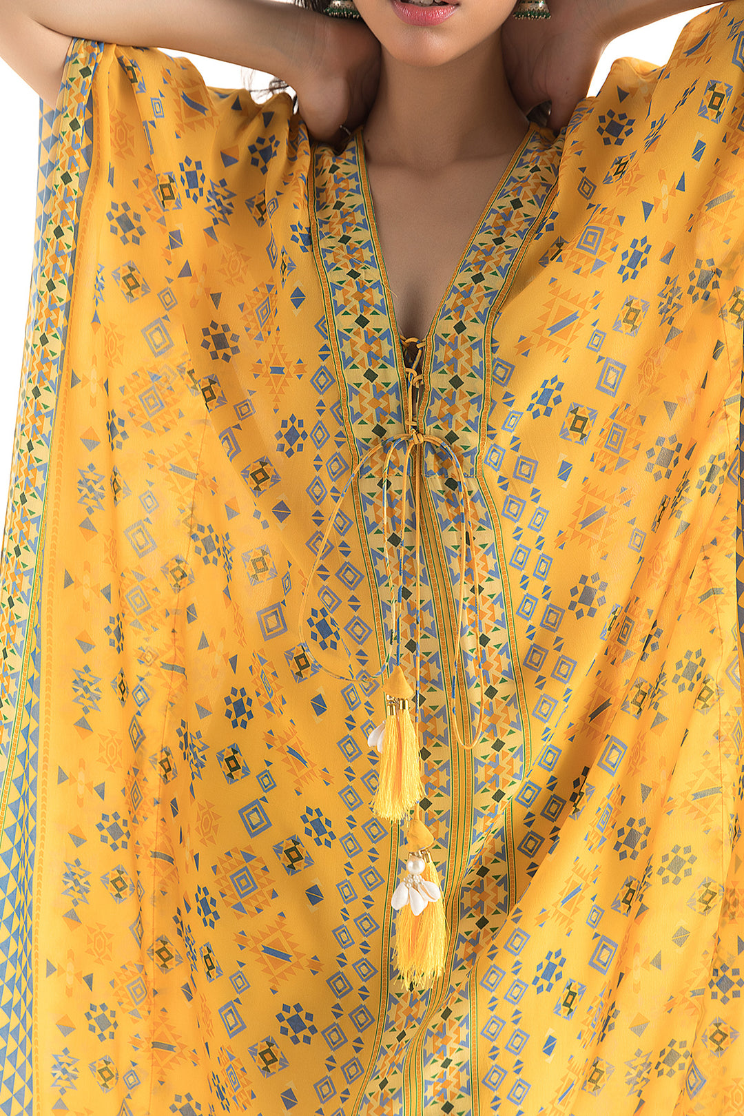 Yellow Printed Kaftan