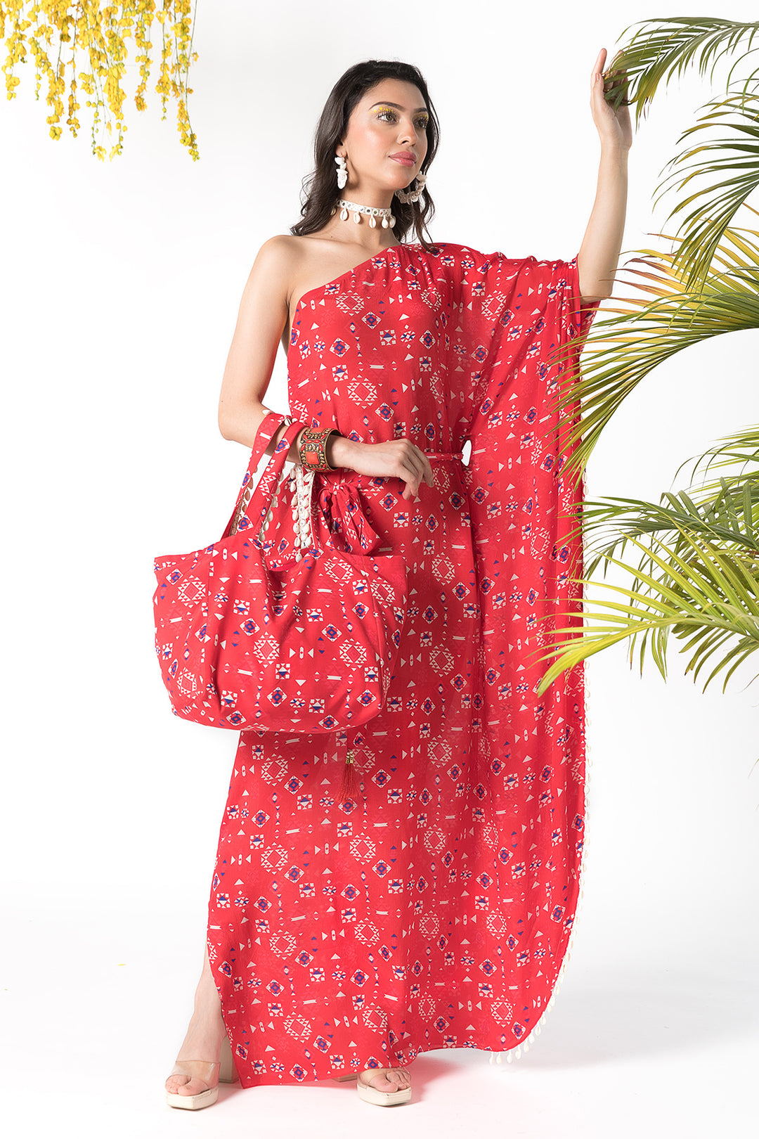 Red Printed Kaftan