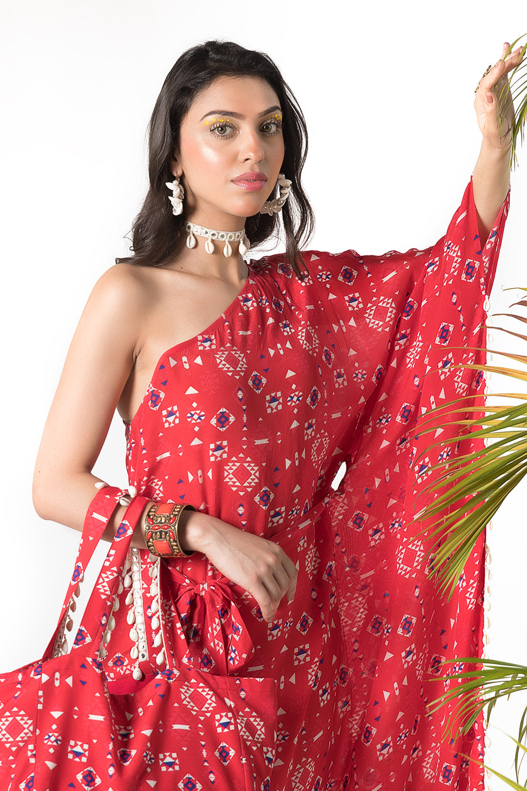 Red Printed Kaftan