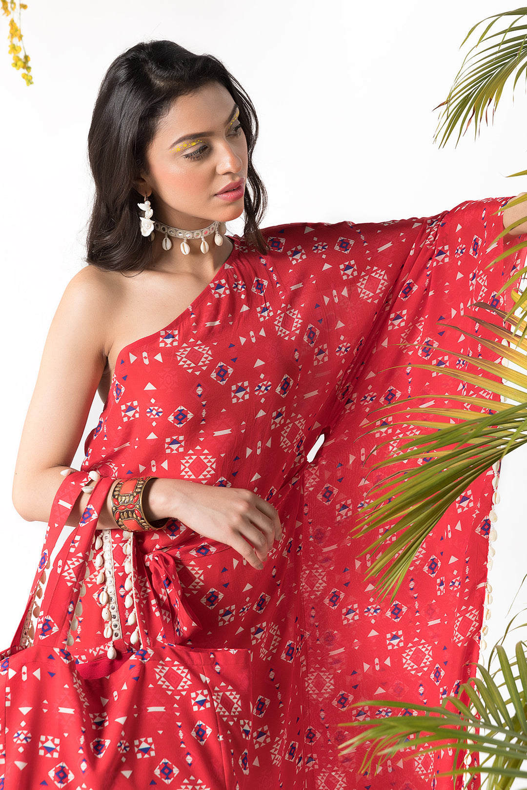 Red Printed Kaftan