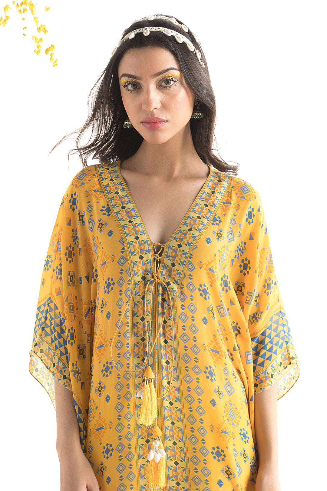 Yellow Printed Kaftan