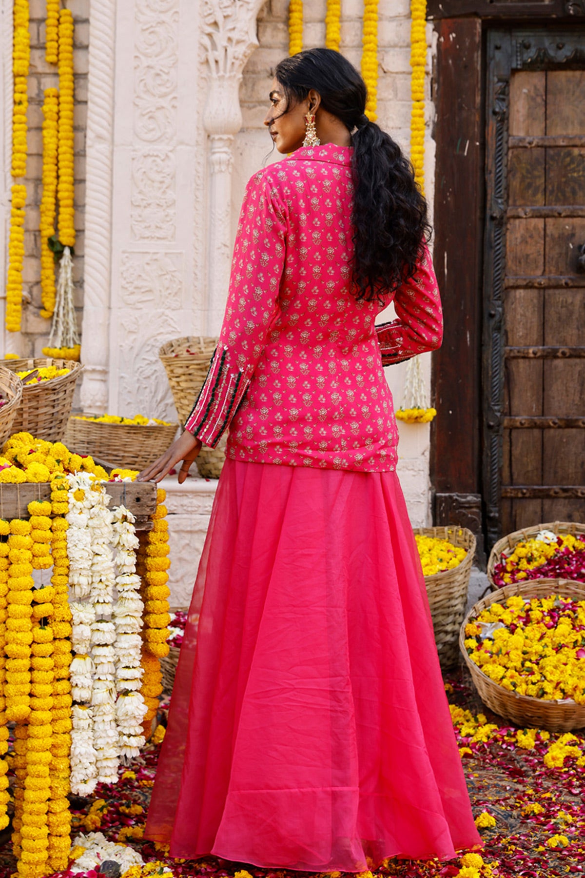 Hot Pink Skirt With Jacket