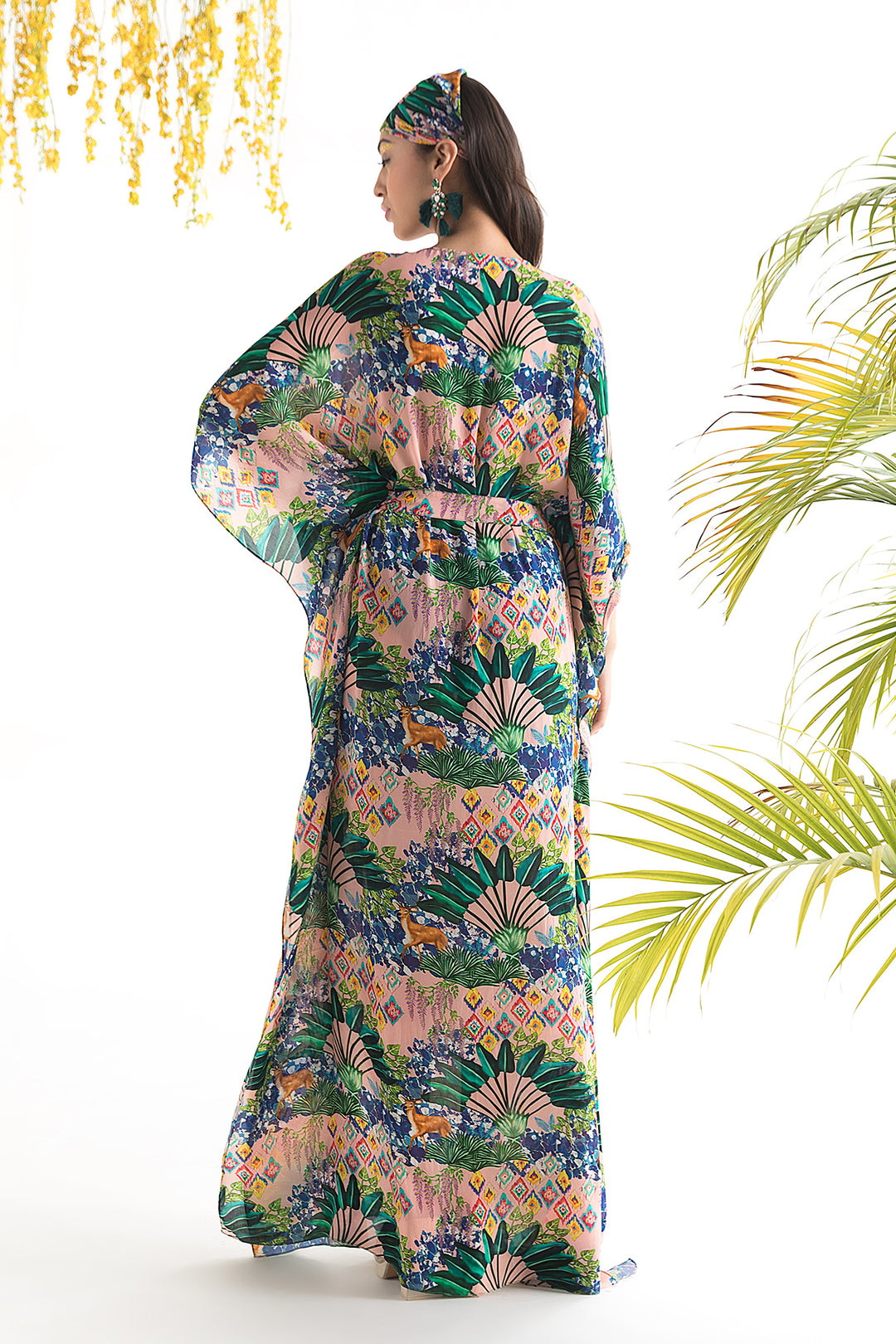 Pink Jungle Printed Kaftan