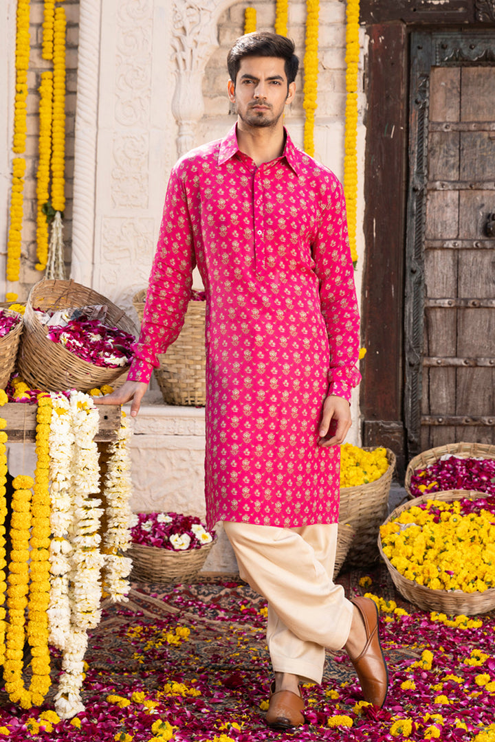 Hot Pink Kurta Set