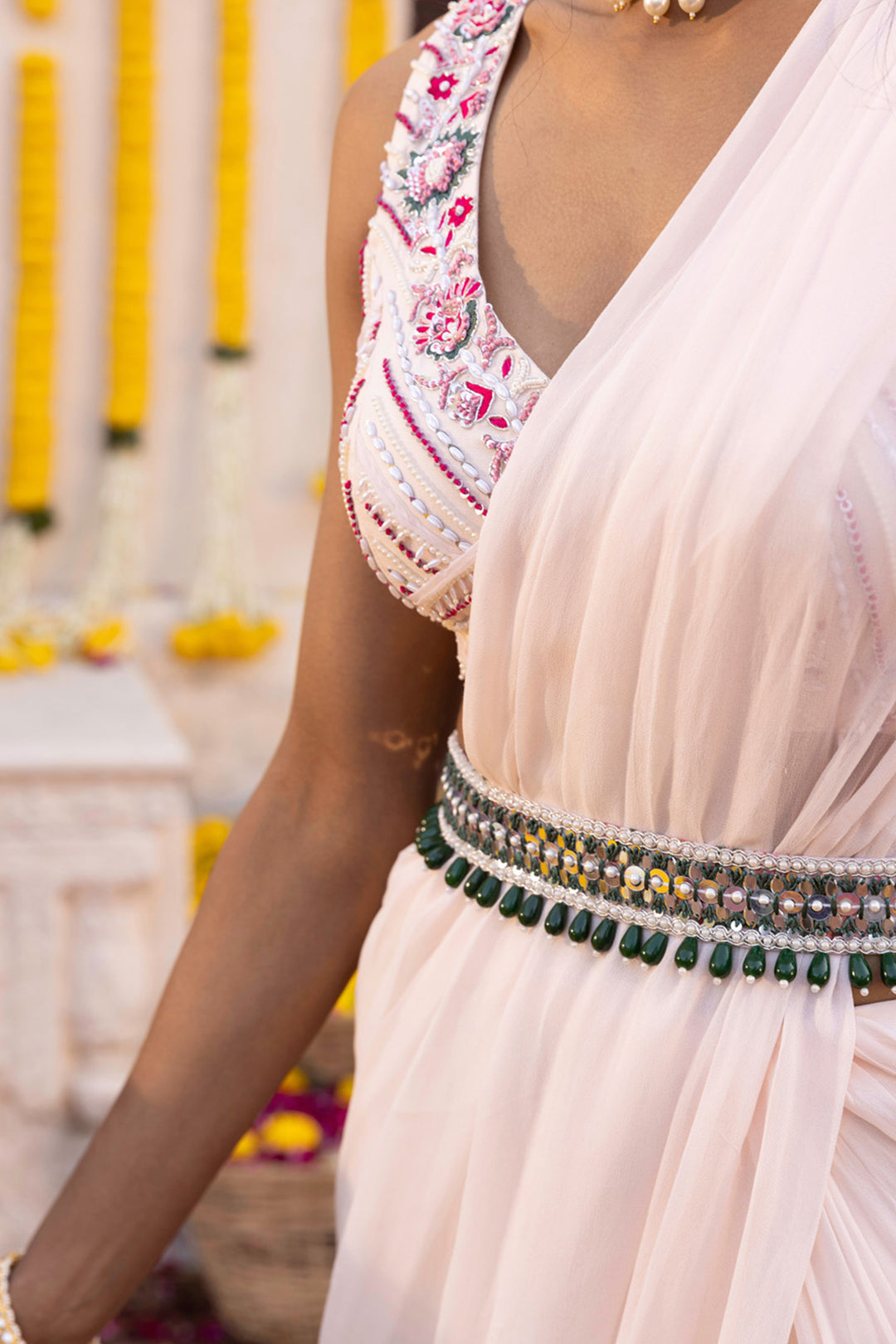 Light Peach Pant Saree