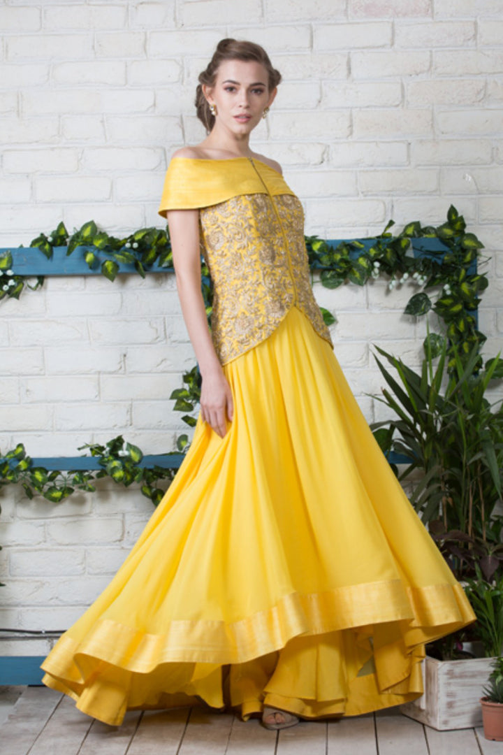 Off Shoulder Jacket Anarkali