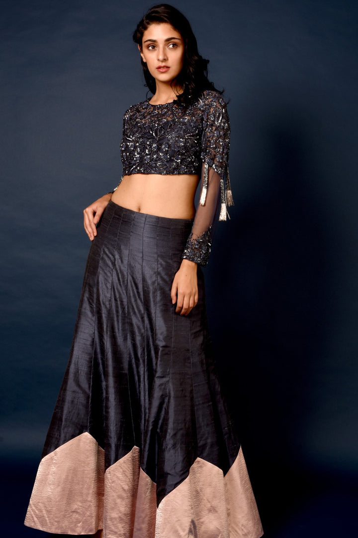 Charcoal Grey Lehenga Set