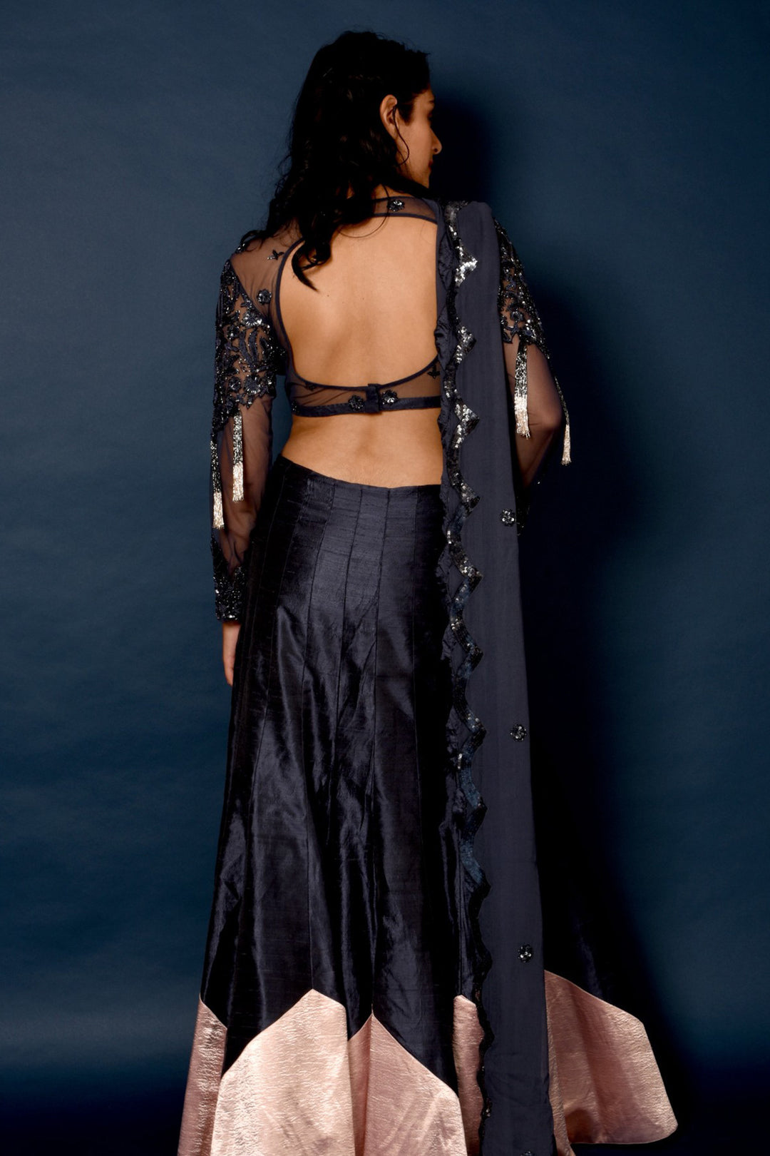 Charcoal Grey Lehenga Set