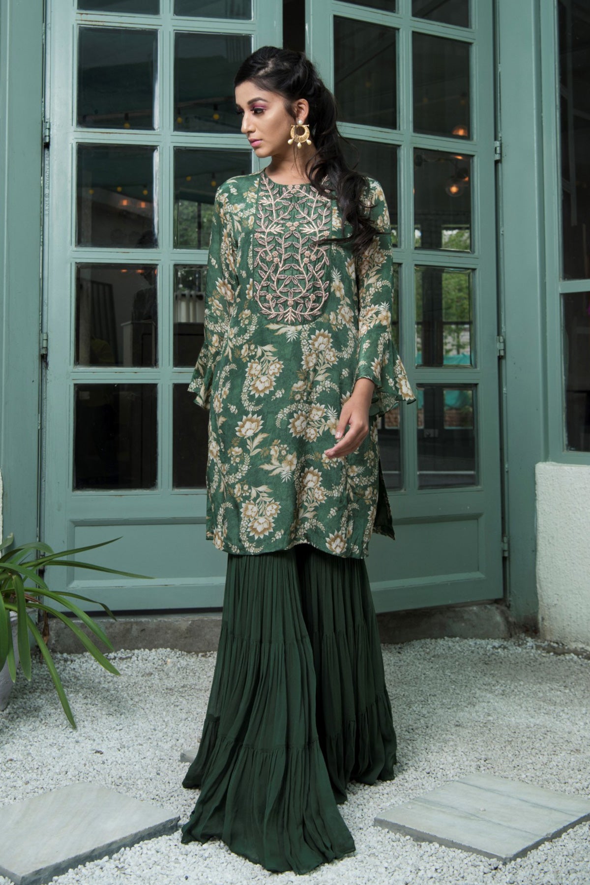Fine Gild - Embellished shirt with crushed pants – Shahnaz Anis