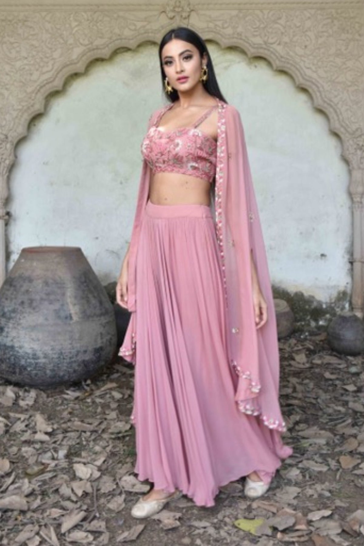 Actress Ahana Khurana In Our Crop Top And Cape set