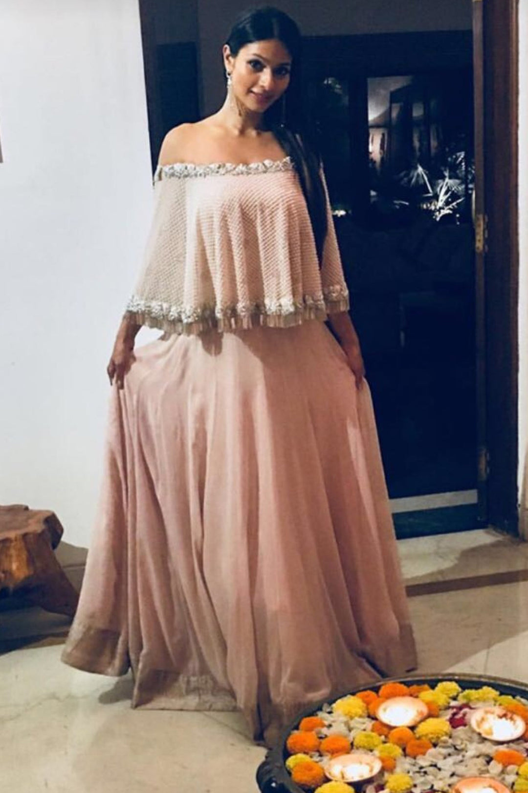 Actress Tanisha Mukherjee In Our One Shoulder Anarkali Set