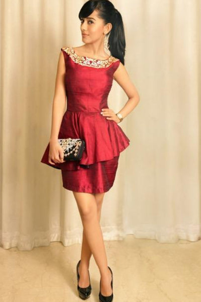 Actress Amrita Rao In Our Red Peplum Dress