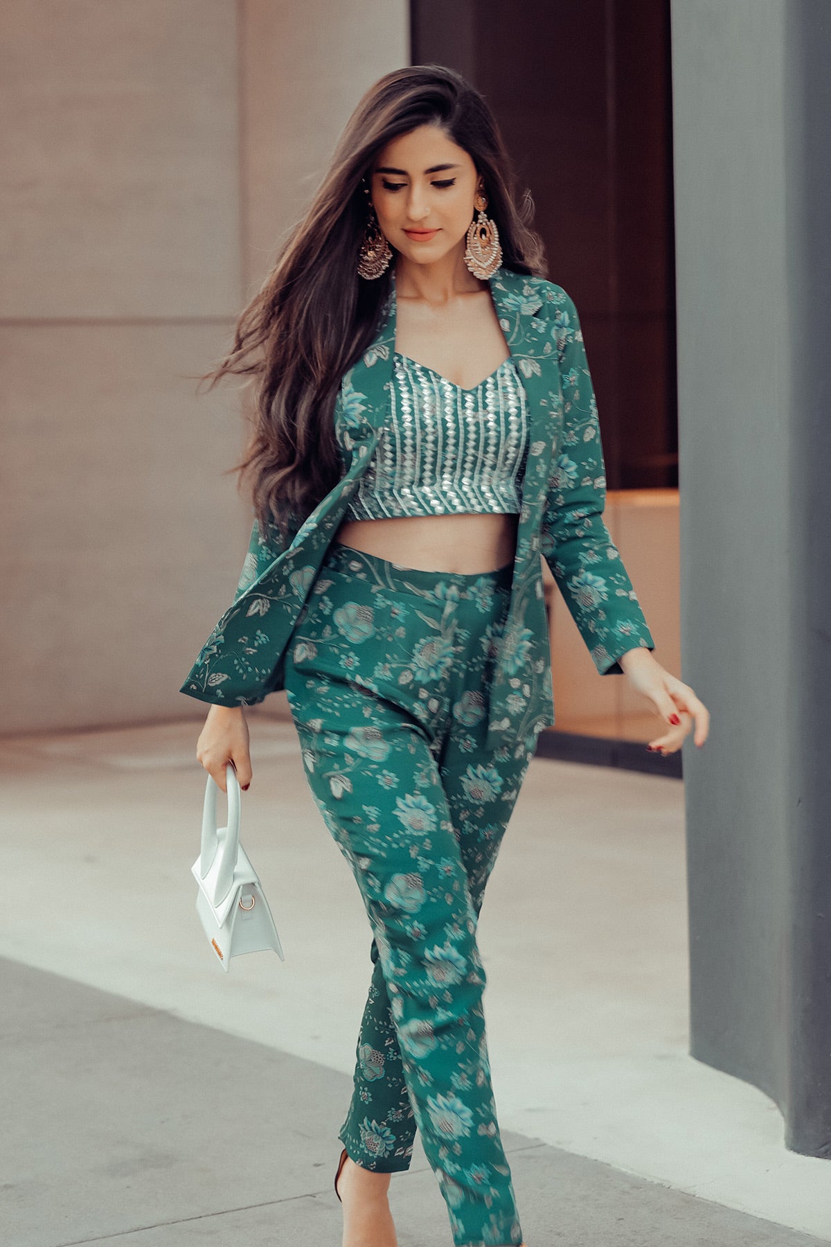 Shivani Raina In Teal Printed Pant Suit