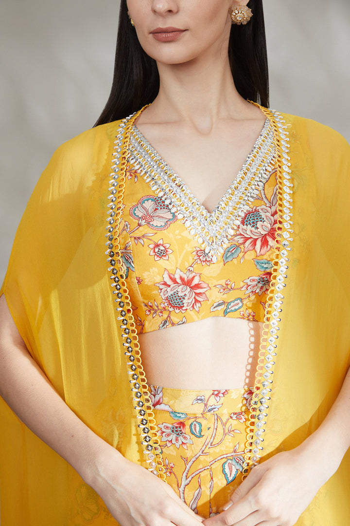 Yellow Printed Sharara Set