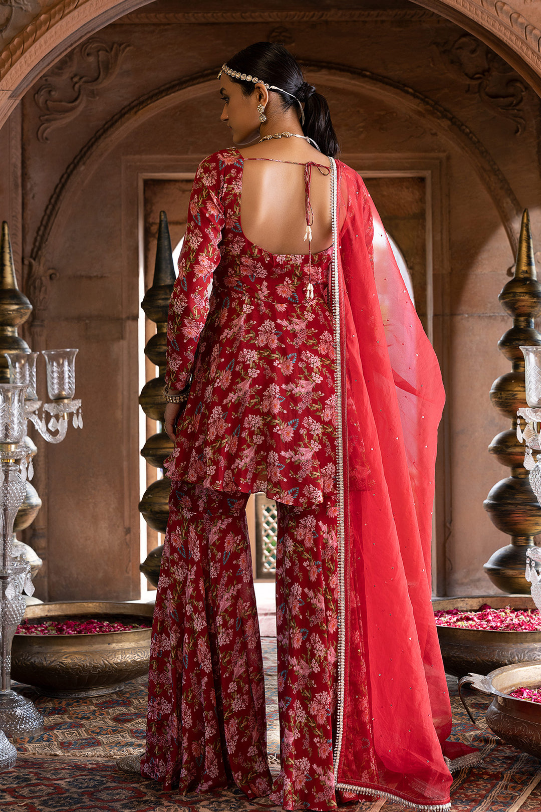 Maroon Printed Sharara Set